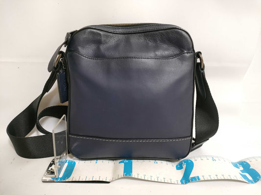 COACH Shoulder Bag Navy Leather Shoulder Bag