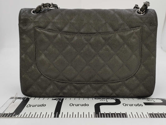 CHANEL Matelasse 30 Double Chain Shoulder Bag in Black Caviar Leather with Double Flap, A58600 24009324