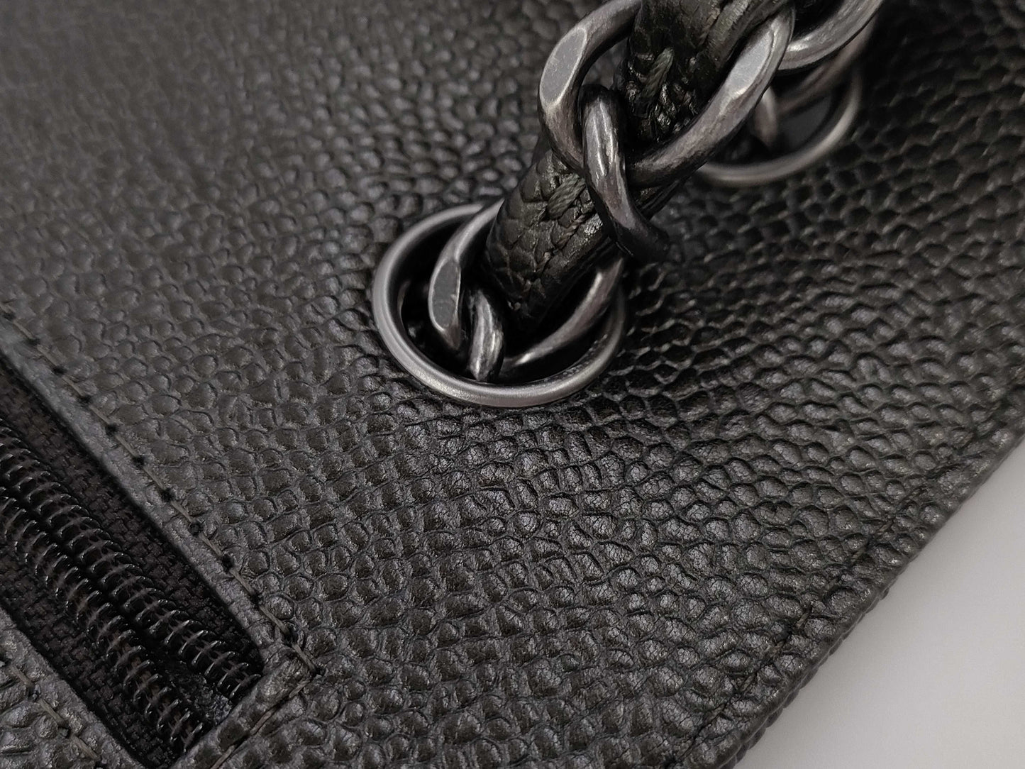 CHANEL Matelasse 30 Double Chain Shoulder Bag in Black Caviar Leather with Double Flap, A58600 24009324