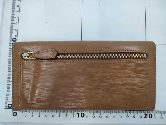 PRADA Prada long wallet leather camel