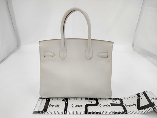 HERMES Birkin 30 Epson Gripere B Stamp Silver Hardware Handbag