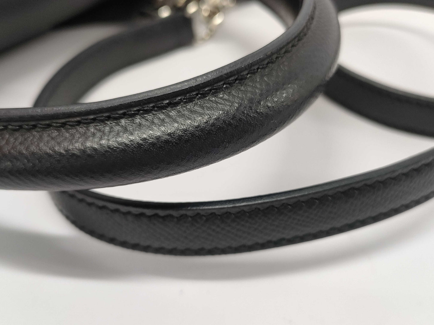 HERMES Kelly 28 Epsom Leather Black Stainless Steel Shoulder Bag with D Stamp