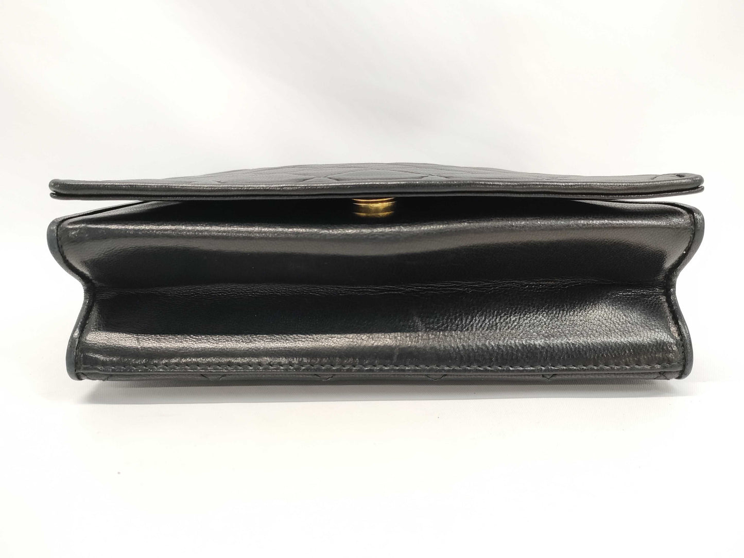 CHANEL Lambskin Matelasse Single Flap Shoulder Bag with Chain, Black, W20cm