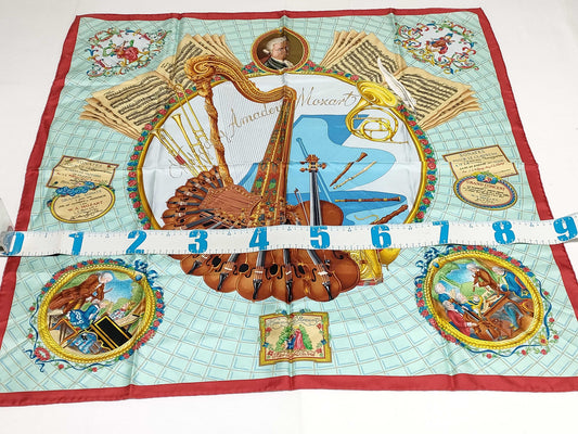 HERMES Carré Hermes Carré 90 Mozart 20 Other Accessories