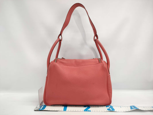 HERMES Lindy 30 Pink Taurillon Bag with O Stamp