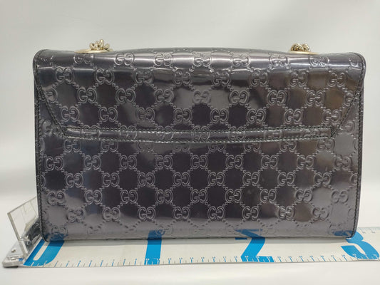 GUCCI Horsebit Chain Shoulder Bag 295402 Enamel Purple