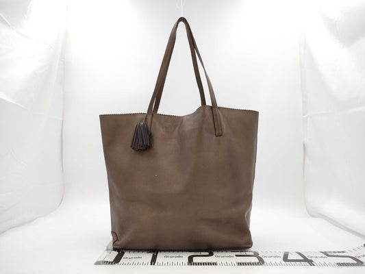 LOEWE Punching Anagram Fringe Leather Tote Bag