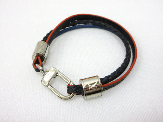 LOUIS VUITTON Damier Graphite Bracelet LV Treble M6423E Bracelet Bangle BC0159