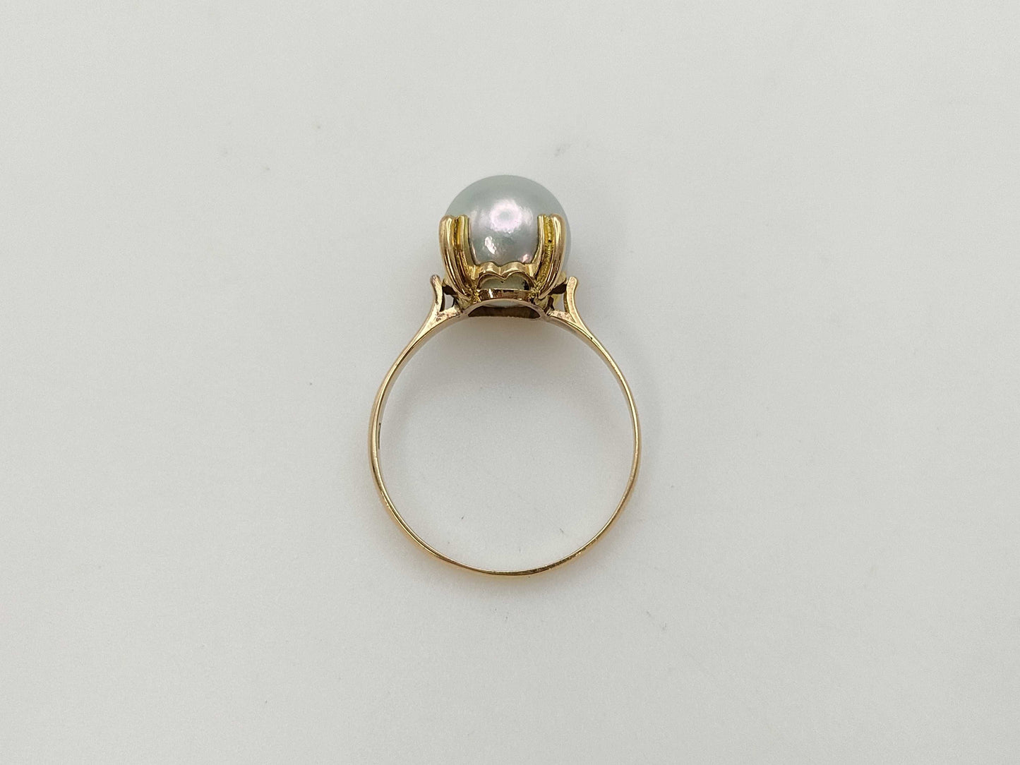 Pearl diameter: approx. 8.9mm, 18K gold, 2.6g, ring