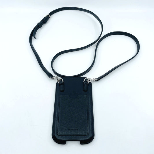 BALENCIAGA Phone Shoulder Leather Logo Black Pouch