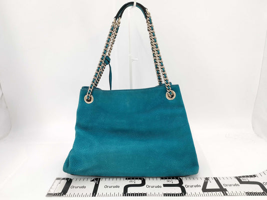 GUCCI Blue Rope-Texture Soho Tassel Tote Bag