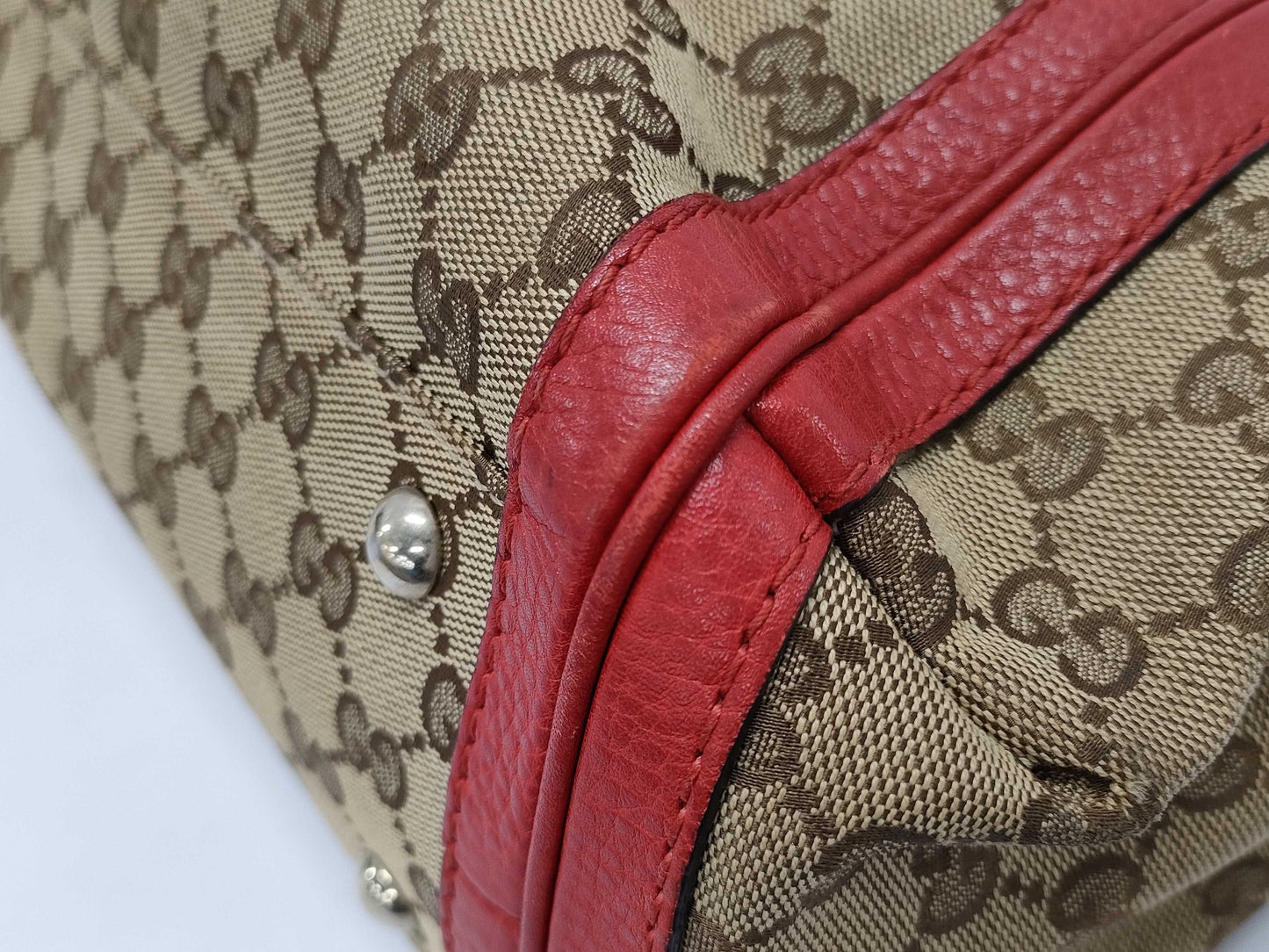 GUCCI Gucci Red Leather Shoulder Bag Tote Bag