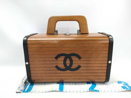 CHANEL Chanel Wood Vanity Handbag with Coco Mark 3986197 Brown Handbag