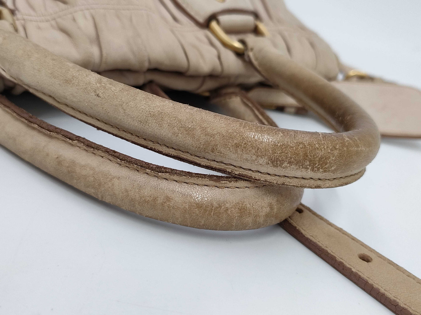 PRADA 2-way shoulder bag, gathered leather bag