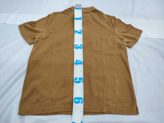 CHANEL Coco Mark Openwork Polo Shirt, Size 44, Tops