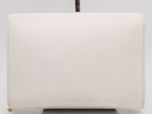 Dior Leather Logo Chain Shoulder Bag White Shoulder Bag