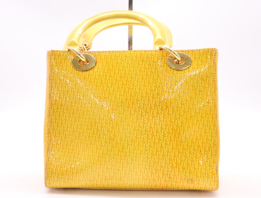 Dior Leather Lady Dior Medium 2-Way Handbag/Shoulder Bag, Orange, GD Hardware