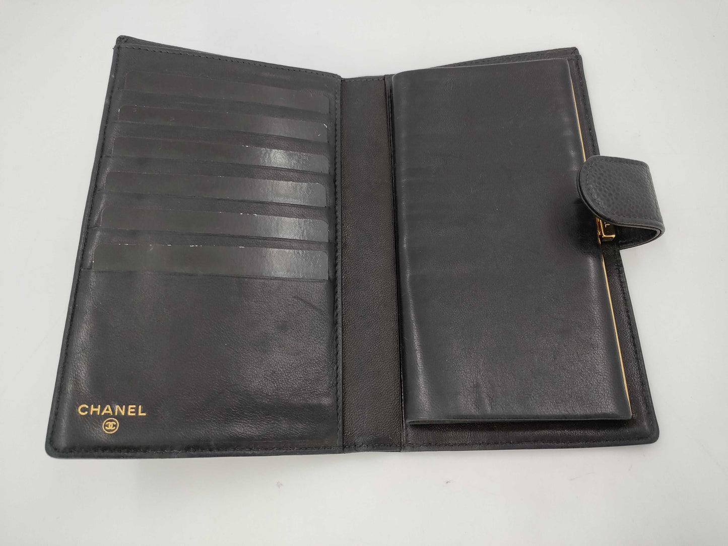 CHANEL Caviar Skin Coco Mark Black Wallet with Box and Card 7697016