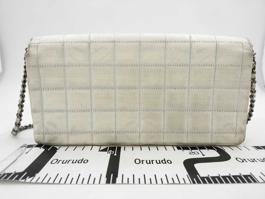 CHANEL New Travel Line Chain Shoulder Bag Canvas with Seal