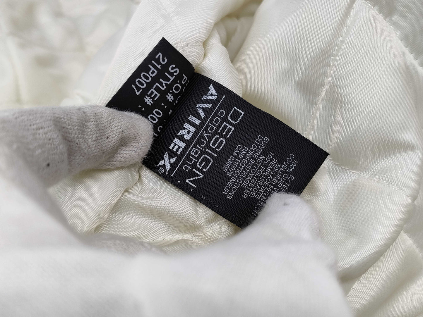 AVIREX NYC Embossed Logo Leather Jacket, US Size XL