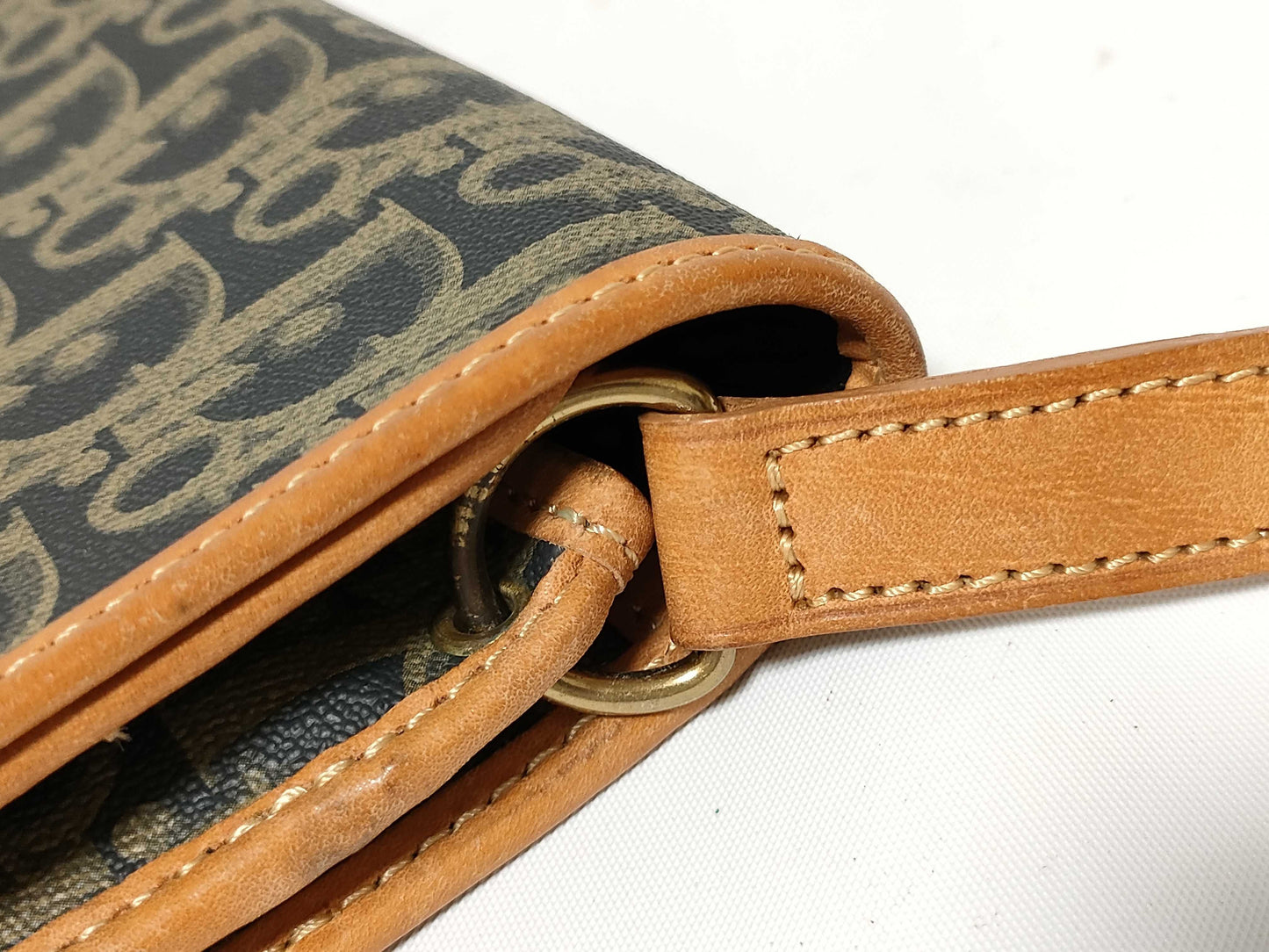 Dior Trotter DIOR/Christian Dior Trotter Shoulder Bag Navy x Beige x Light Brown Shoulder Bag