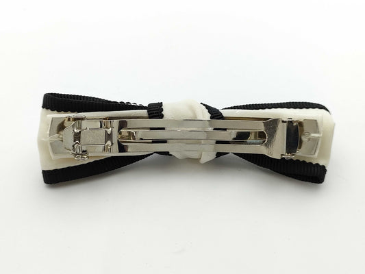 CHANEL Coco Mark 24-Piece Barrette, GP x Fabric, White x Black, Hair Accessory