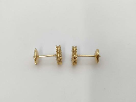 Van Cleef & Arpels Sweet Alhambra Mother-of-Pearl Yellow Gold Au750 2.8g Earrings