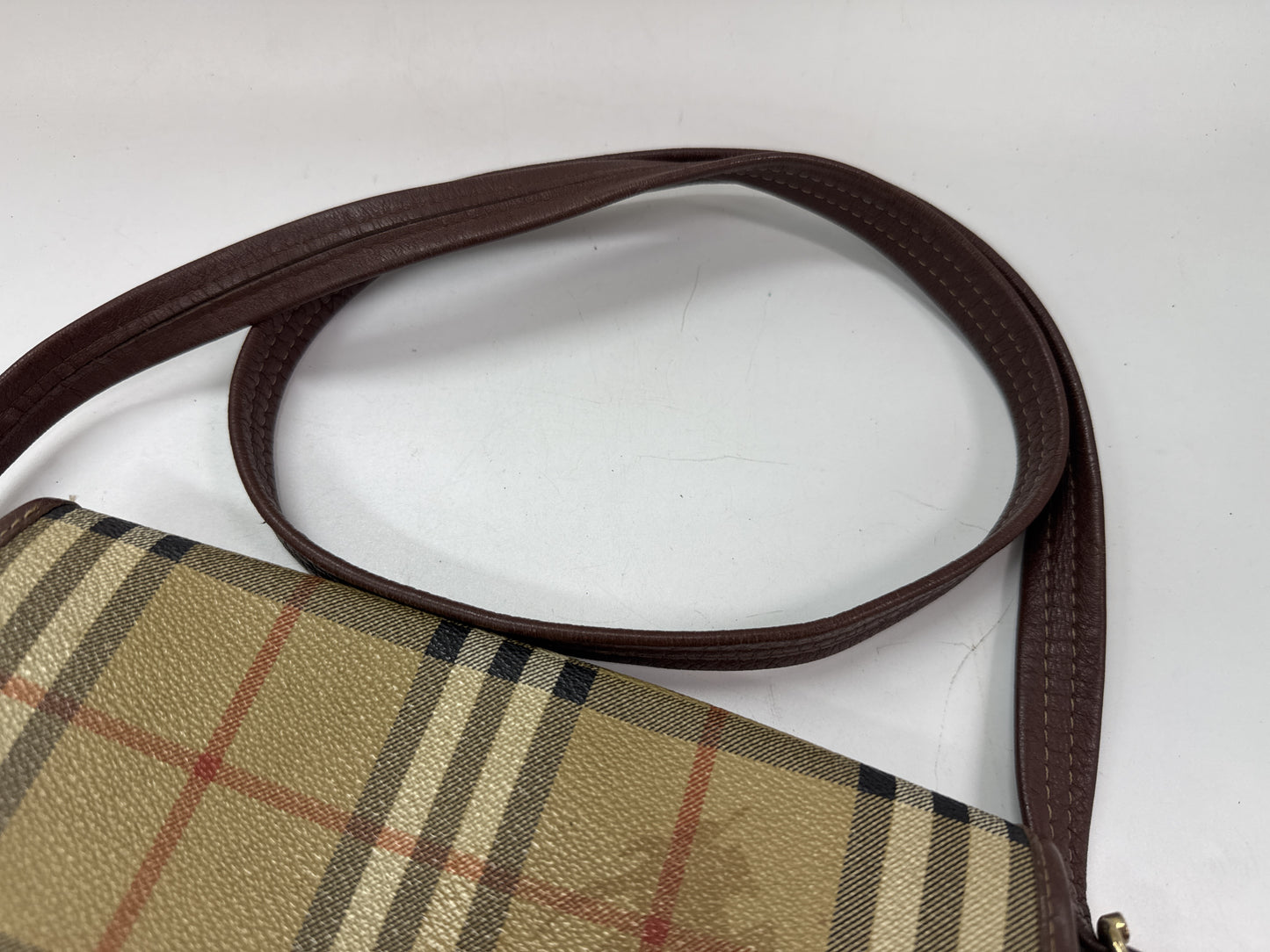 BURBERRY Nova Check PVC x Leather Shoulder Bag