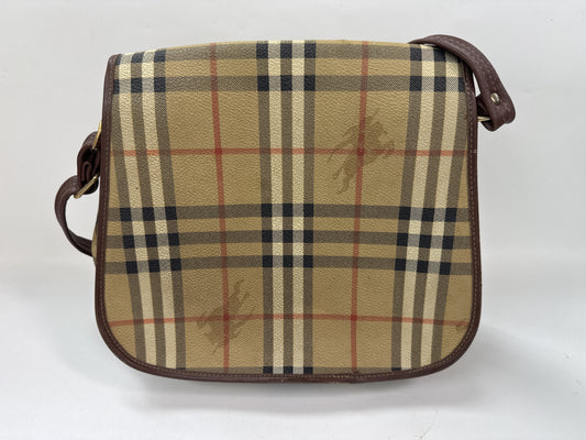 BURBERRY Nova Check PVC x Leather Shoulder Bag