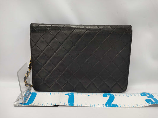 CHANEL Matelasse Lamb Push Lock Chain Shoulder Bag with Seal