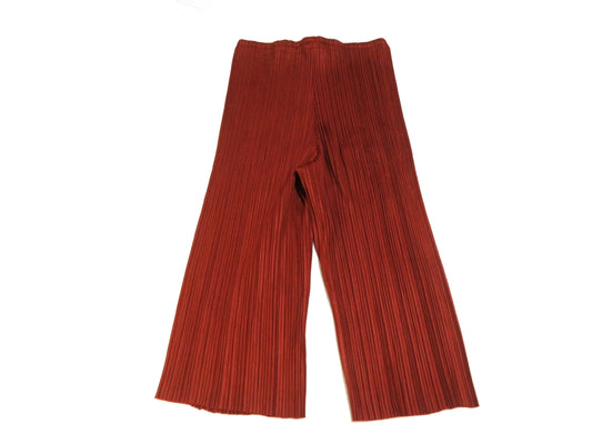 PLEATS PLEASE ISSEY MIYAKE Pleats Please Pants, Size M, Brick Red