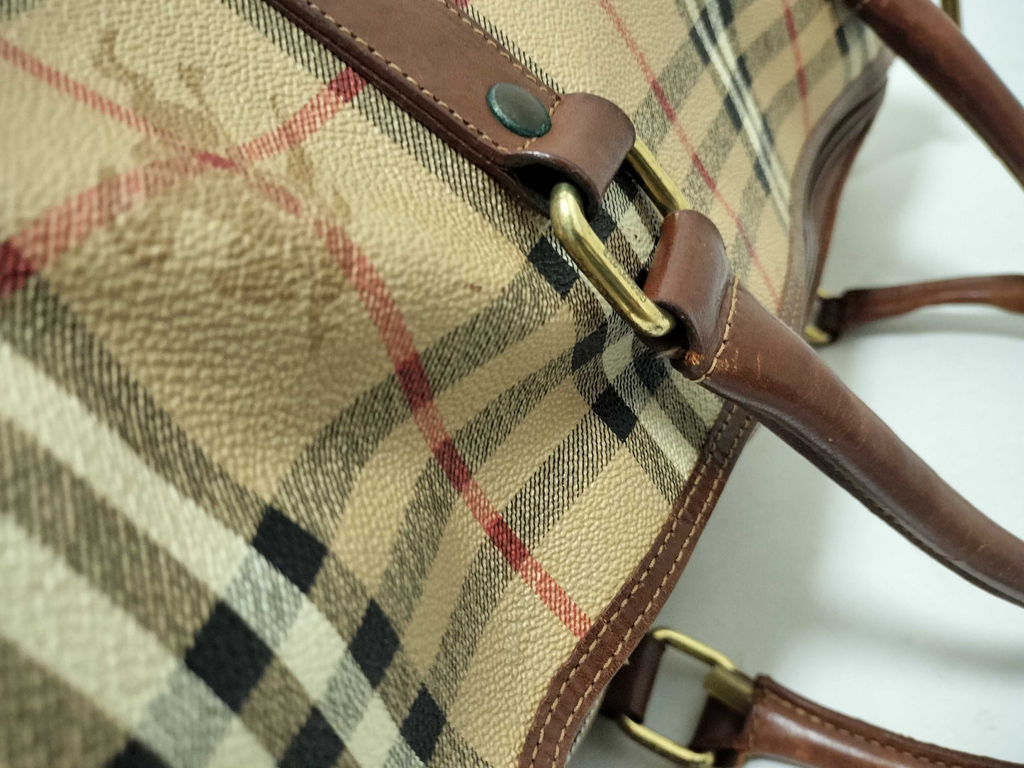 Burberrys Nova Check Boston Bag