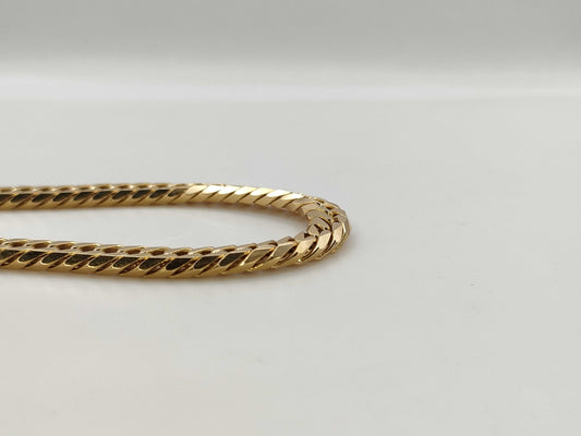 6-sided double 18K gold 100.1g necklace