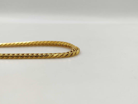 6-sided double 18K gold 18k gold 50.3g necklace