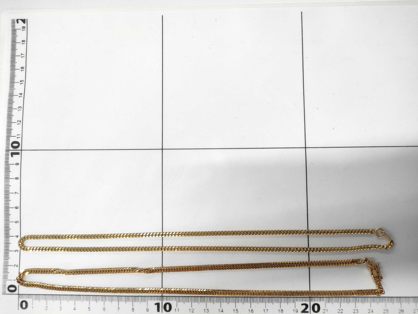 2-sided single 18K gold 20.1g / 6-sided double 18K gold 20.1g necklace