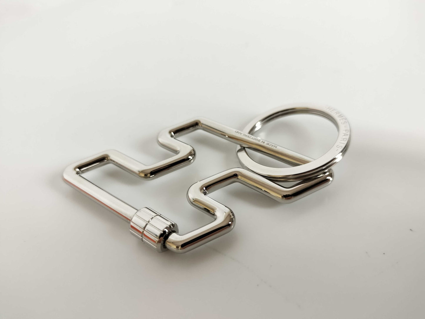 HERMES Keychain H To Speed Silver Hardware HERMES Keyring Key Case Keychain