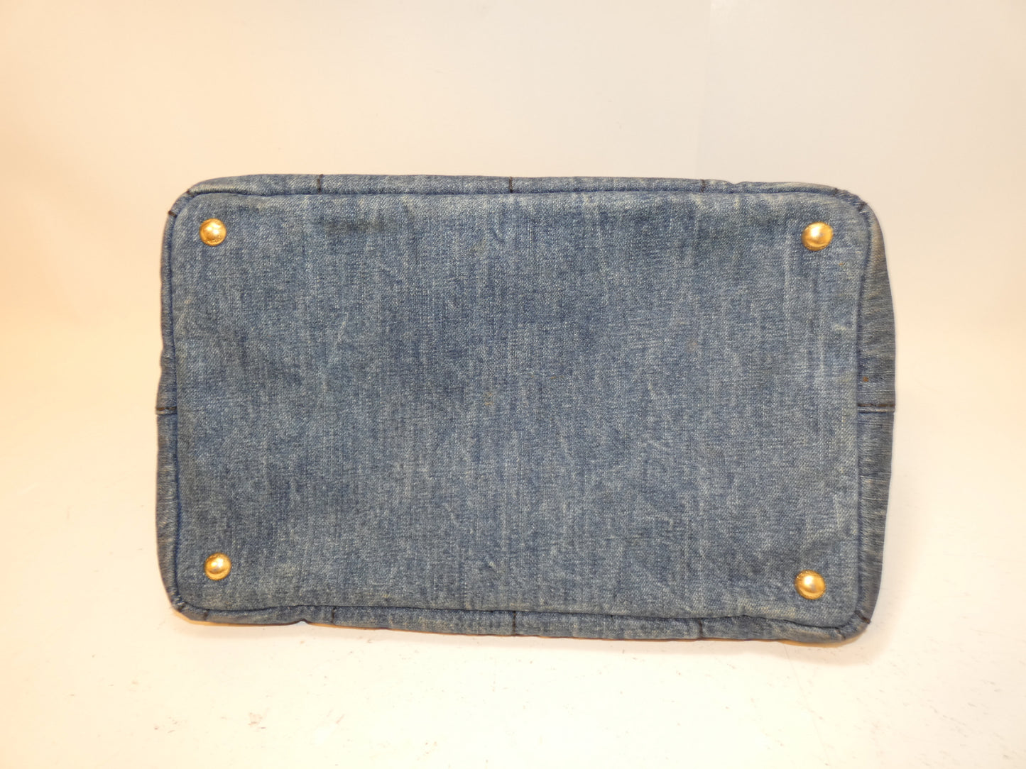 PRADA Canapa Denim Tote Handbag