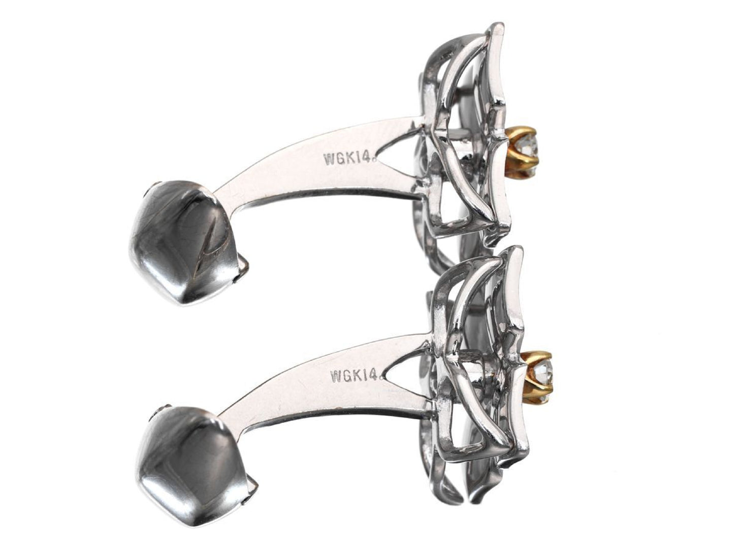 D0.07/0.07ct K18/K14WG 8.4g Tie Pin/Cufflinks