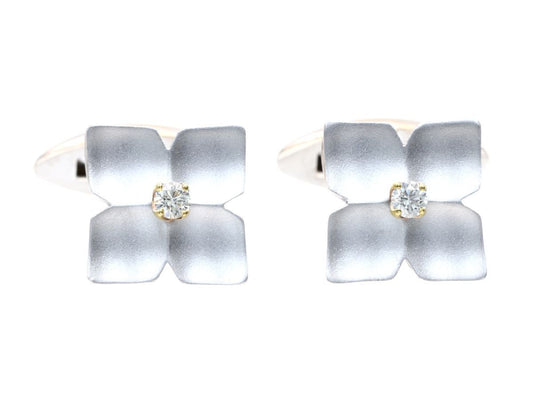 D0.07/0.07ct K18/K14WG 8.4g Tie Pin/Cufflinks