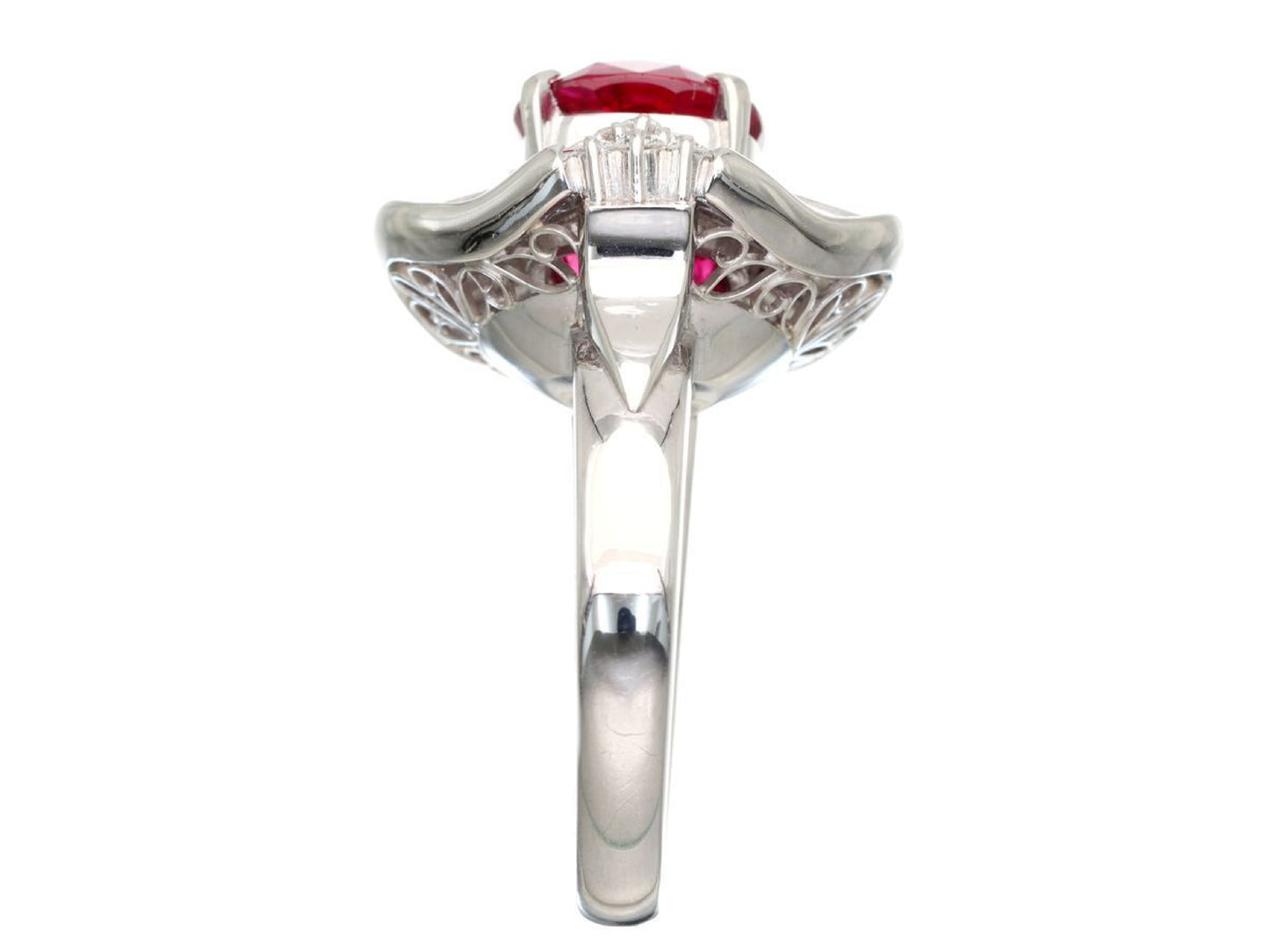 R3.517ct D1.56ct Pt900 13.6g Ring