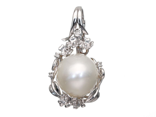 South Sea Pearl Pendant, Approx. 14.1 x 13.2mm, D0.06ct, Pt900, 9.9g