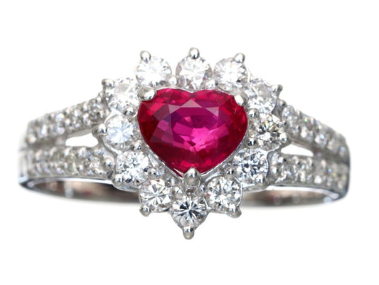 Unheated R1.01ct D0.63ct Pt900 5.8g Ring