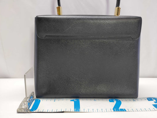 Salvatore Ferragamo Gancini Ferragamo Gancini 2-way leather black handbag