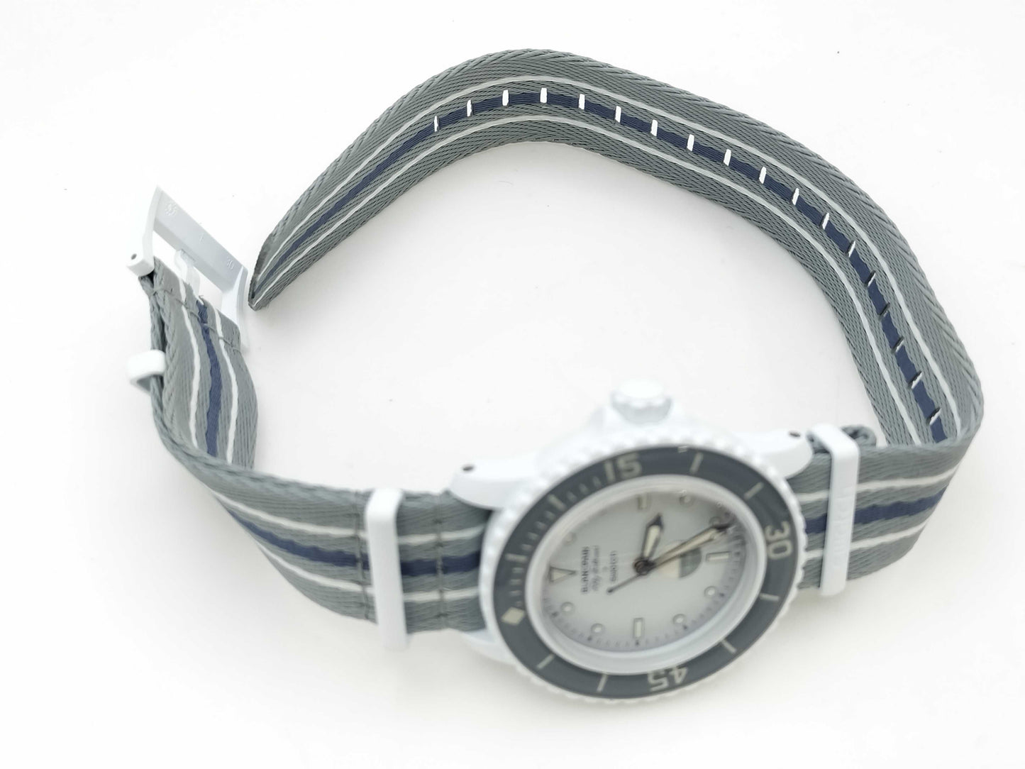 Blancpain Swatch Bioceramic Scuba SO35S100 Fifty Fathoms Antarctic Ocean Grey Men's Watch