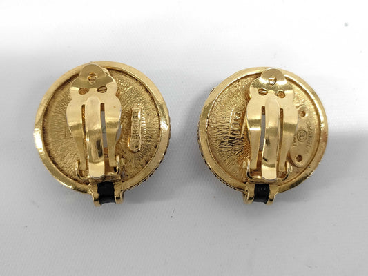 CHANEL Stone Round Earrings