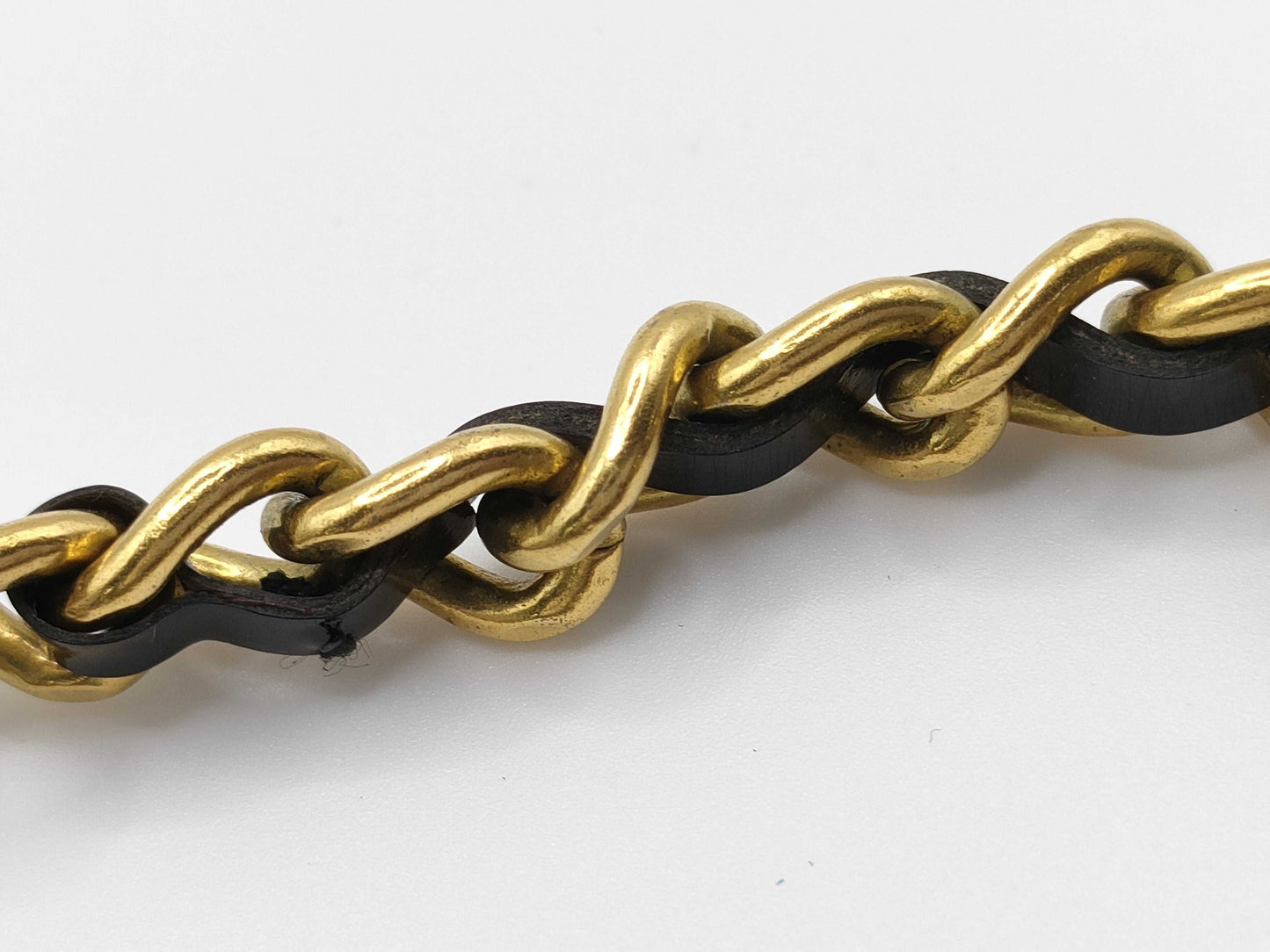 CHANEL CHANEL Bracelet 95P Coco Mark Rhinestone Leather Chain Bracelet/Bangle