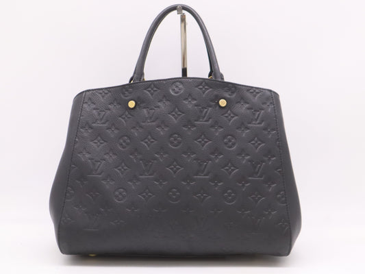 LOUIS VUITTON M41069 Monogram Empreinte Montaigne GM Noir Tote Bag