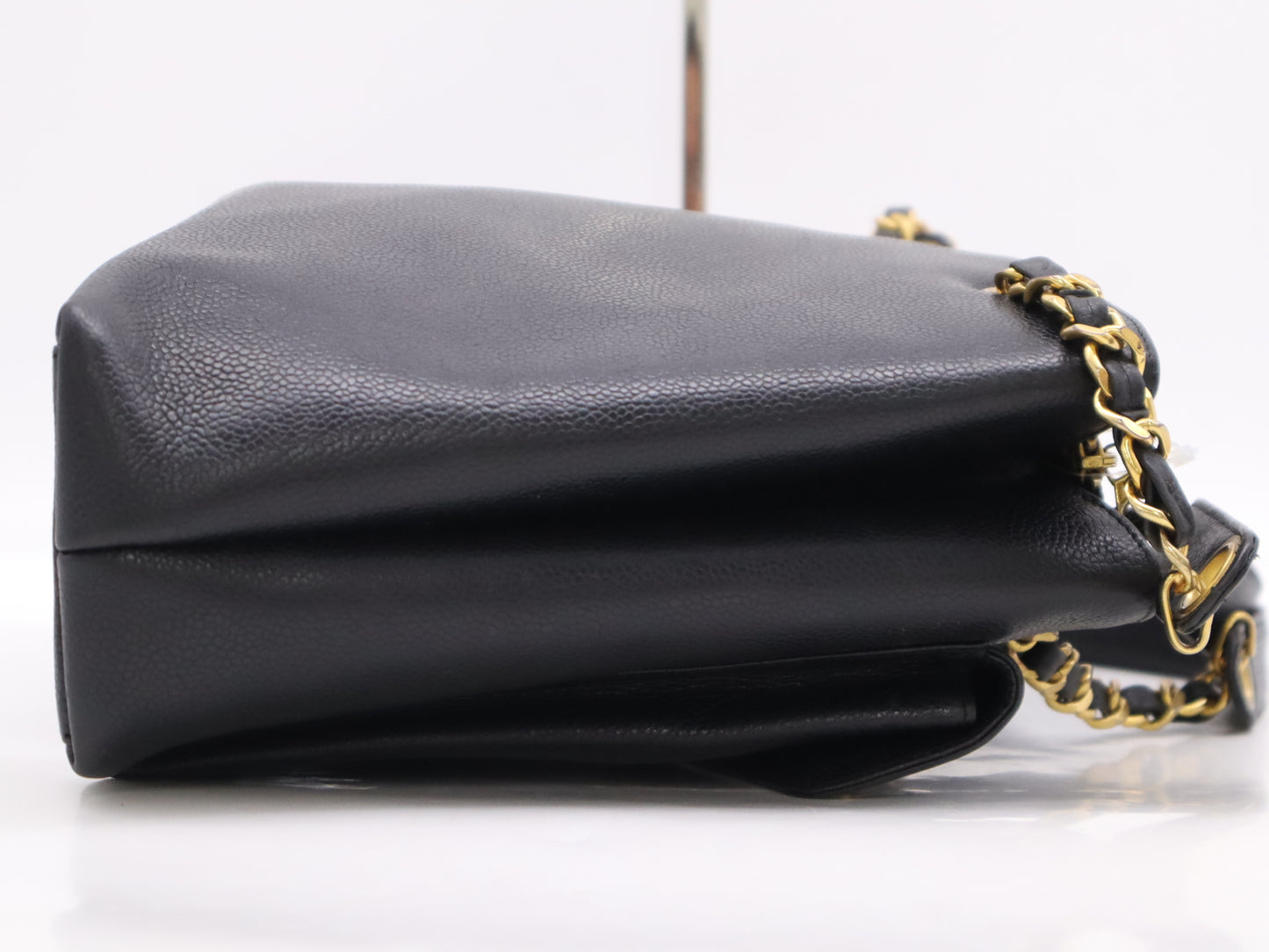 CHANEL Caviar Skin Coco Mark Chain Black GD Hardware Unclear Seal Shoulder Bag