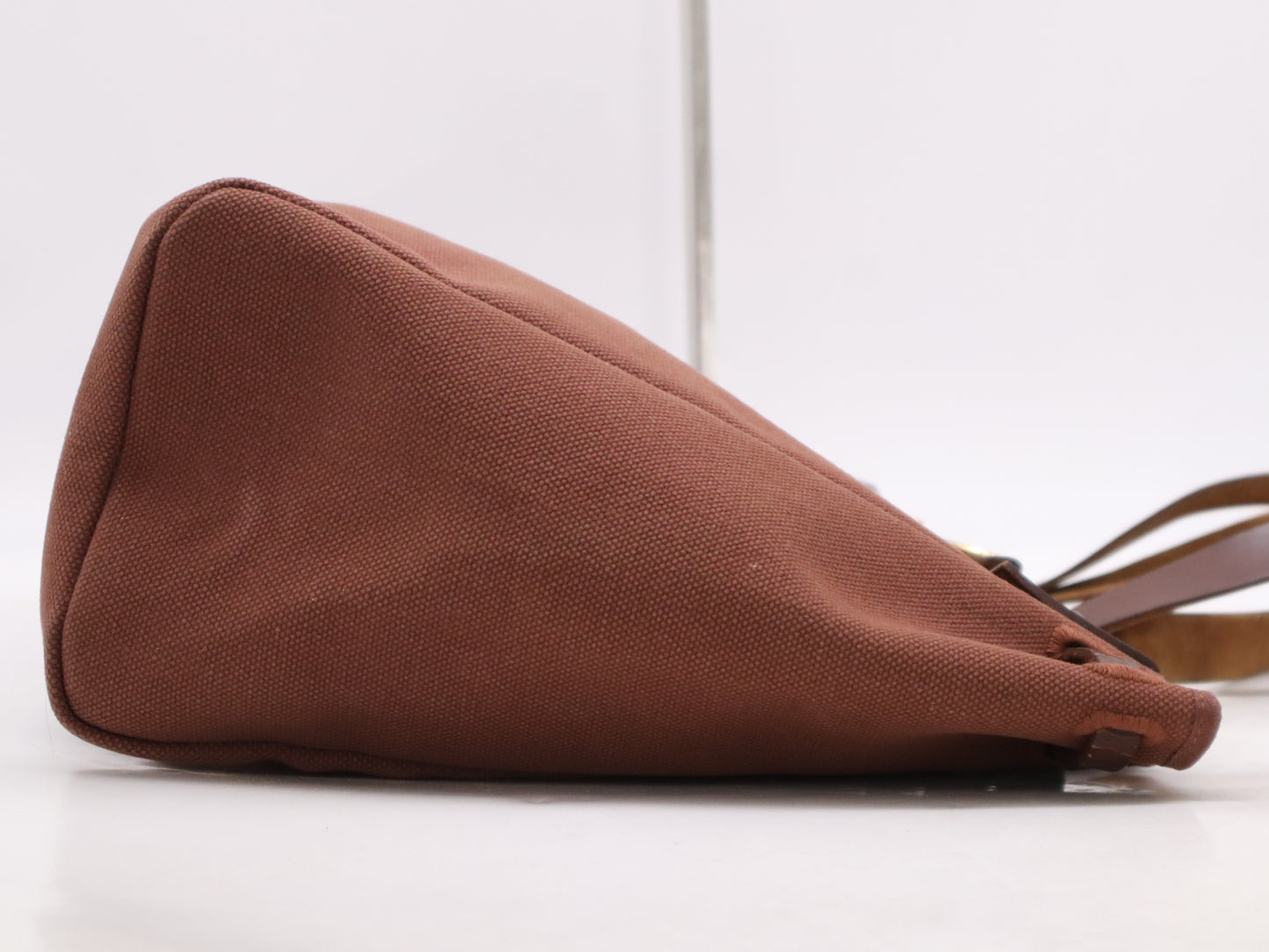 HERMES Toile Officier x Leather □F Stamp Air Bag Cabas GM Brown Tote Bag