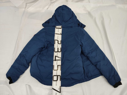 Canada Goose Down Jacket Lodge Hoodie Nylon Polyester Navy #S 5078M Sotheby Tag